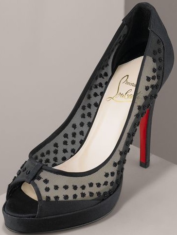 Christian Louboutin Dotted Peep-Toe Pump- Source Bergdorf Goodman