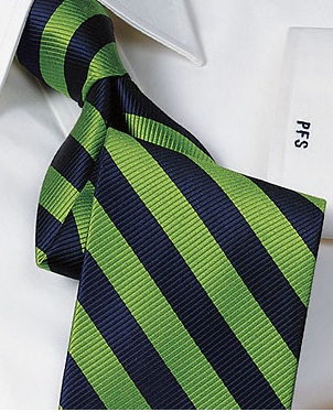 Navy Blue/Green Silk Tie. Source: PaulFrederick.com