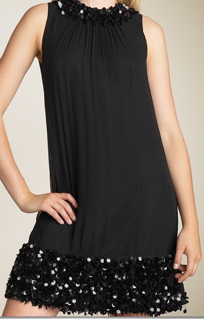 Betsey Johnson Paillette Trim Silk Shift - Source: Nordstrom.com