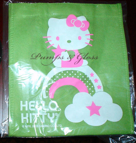 Pink, Green and White Small Hello Kitty Tote