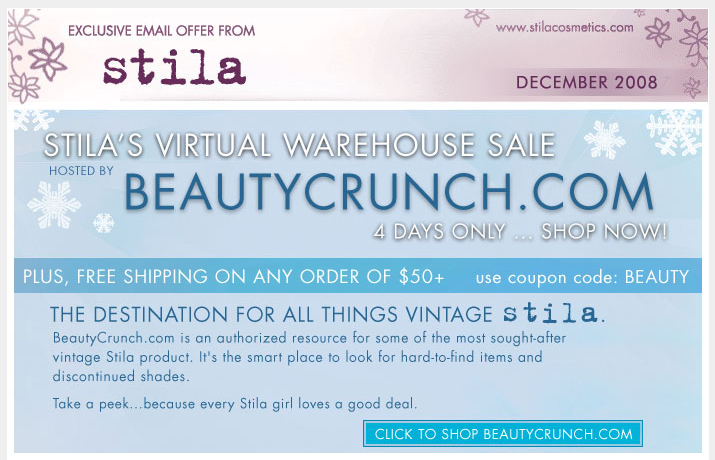 Free Shipping for Orders $50 and over - code is BEAUTY
