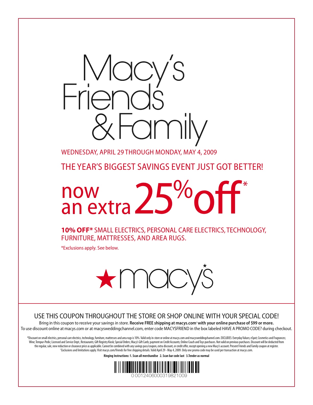 MACYS Family and Friends Sale 25% Off April 29 - May 4th 2009 | Pumps & Gloss