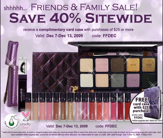 Tarte Friends and Family Sale Holiday 2009