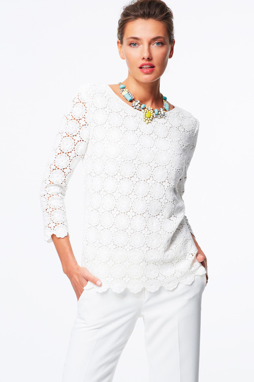 Talbots Medallion-lace top