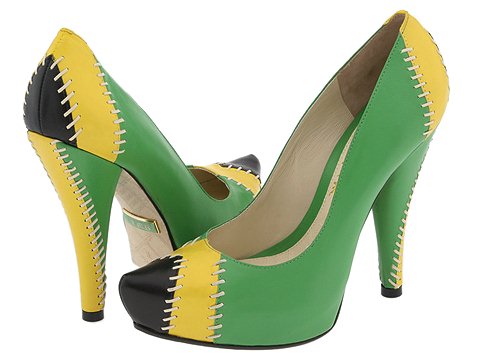 Gwen Stefani’s L.A.M.B. Darrel’s Black/Yellow/Green pumps - Zappos.com