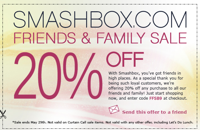 Smashbox 20% Friends and Family Sale